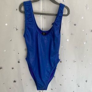 J valentine blue holo body suit